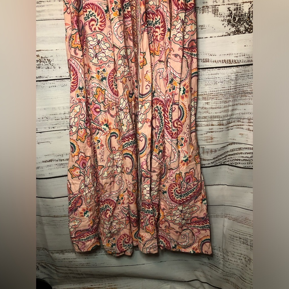 VENUS Paisley Print Linen Peach Pink Dress size 14 NWOT - Picture 7 of 16